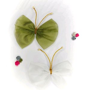 Organza Butterfly Hair Clips Combo Of 2