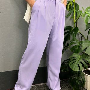 Lavender high waisted pleated trousers