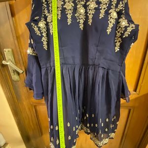 PADDED ROYAL BLUE SHARARA 3 PIECE SET