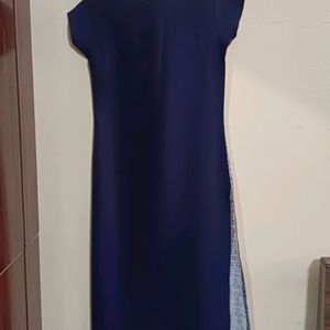 Janasya Polyster Blue Kurta