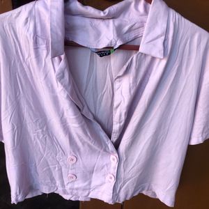 Lavender Crop Shirt  From Myntra