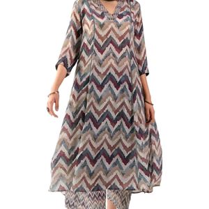 Women's Multi Color Zig Zag Printed Rayon Stitched