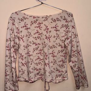 Floral Pink Long Sleeves Top