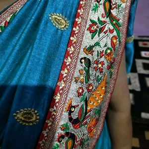 Beautiful Heavy Party Wear Saree With Stitched B