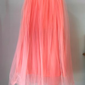 Heavy Tulle Peach Skirt