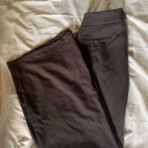 Plain Brownish Black Wide Leg Trousers