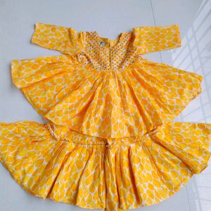 P & S CO Girl' Yellow sharara set