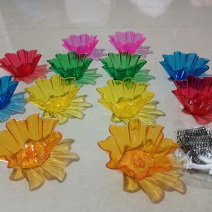 Transparent 3D Platic Diyas 12pcs At 120/-