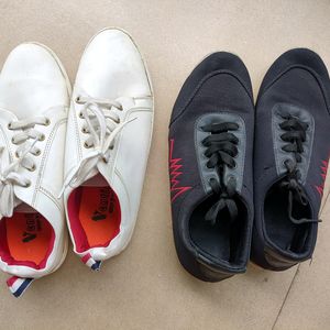 Men Canvas Casual Shoes Pack Of 2, White And Black