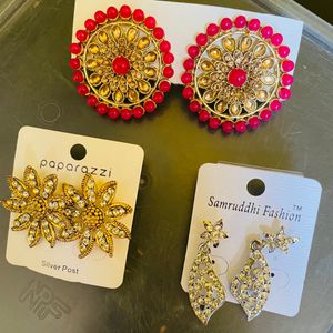 🎉All Three In One Ethnic Wear Earrings Combo Deal 🎉