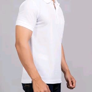 WHITE POLO TSHIRT -XL SIZE