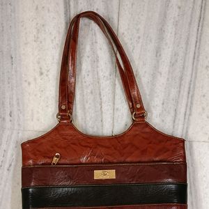 Brown Leather Bag Made In Italy