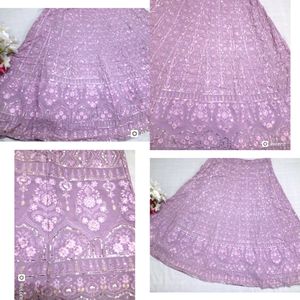 Sequence Chikankari Lehanga (Lavender Mauv) Weddin