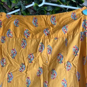 Mustard Yellow Color Printed Flaired Palazzo