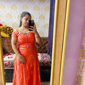 Orange Anarkali Suit