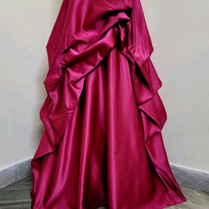 Long Dark Red Gown