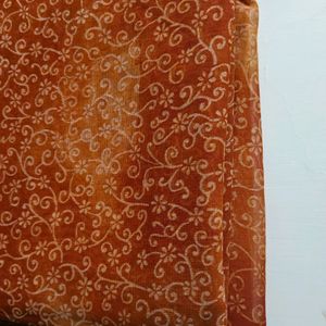 Orange Printed Saree