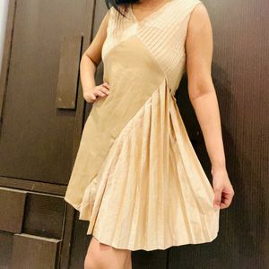 Beige Satin Designer Dress