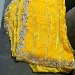 Beautiful yellow saree