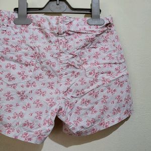 Pink Cotton Shorts For Girls