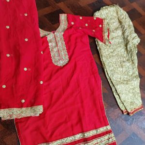 Beautiful Red Suit With Dupatta