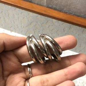 Silver Chunky Hoop Earrings