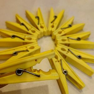 Yellow Clothes Pin ( Set Of 10)