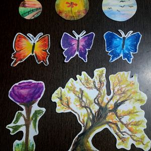 8 Stickers Set With Freebie