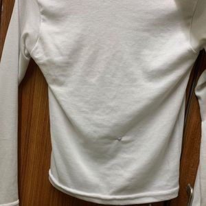 White Square Neck Top