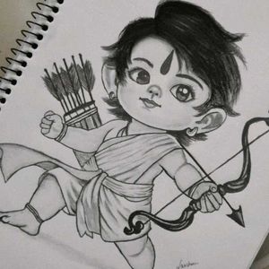 Little RamJi Pencil Scatch Drawing