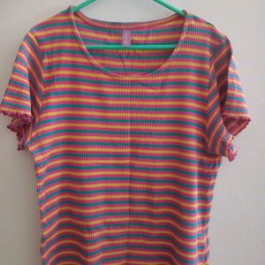 MULTI COLOUR RIBBED TOP