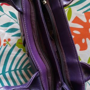 Leather Handbag (Purple Colour)