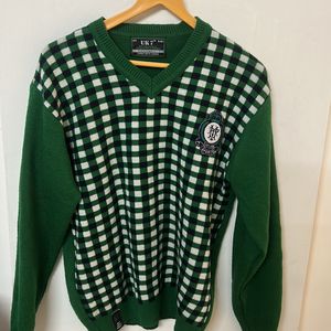 "Classic Green V-Neck Sweater For Men