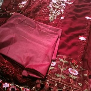 Georgette maroon  Pakistani Salwar Suit Fepic