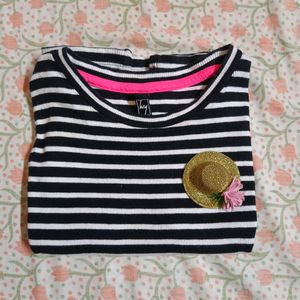 Black And White Striped Top