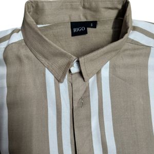 Men's Brown Striped Shirt