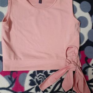 pink crop top