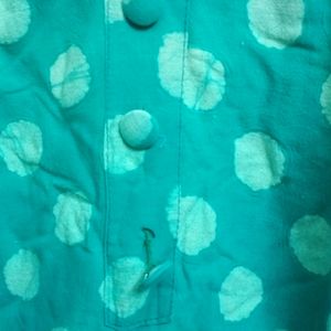 Sea Green Bathik Print Cotton Kurta