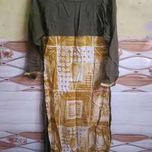 An Elegent Kurti In Olive Colour