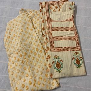 2pc Suit Salwar (Light Yellow)