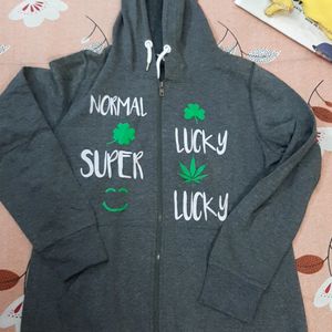 Grey Colour Hoody Jacket