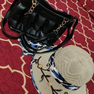 Women Sling Bag And Hat