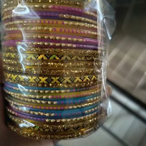 Multi coloured glass bangles