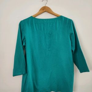 Sea Green Casual Top ( Women)