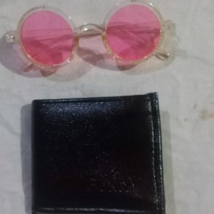 Gents Purse and Water Glass Pink Color