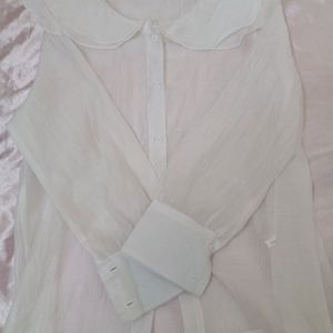 Peter Pan Organza White Shirt