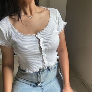 Trendy Korean Lace Top