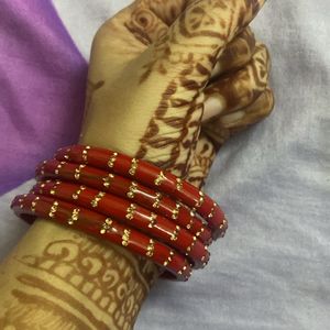 Price Drop Red Colour 4 Bangles Set Only @rs 150