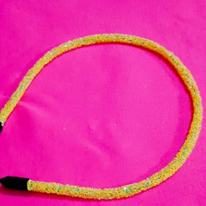 Handmade Yellow Glitter Headband