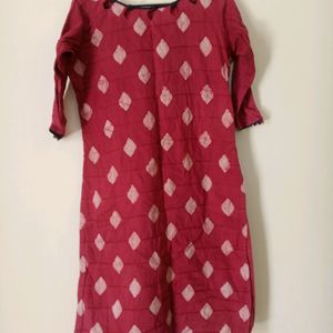 Red Cotton Kurta